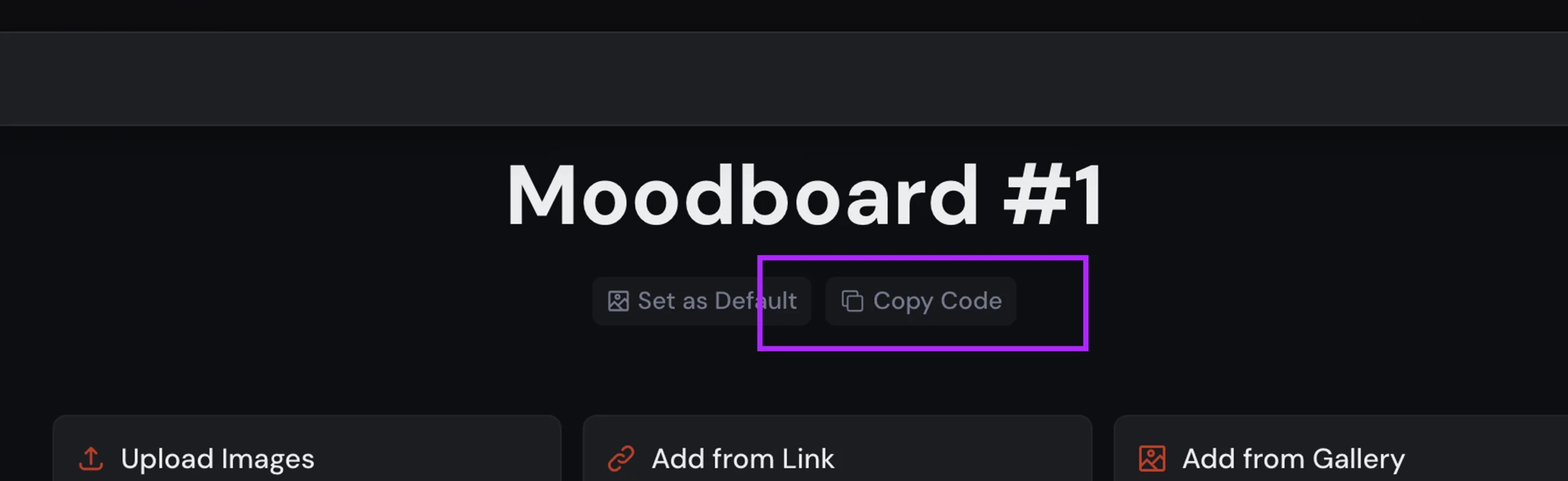 Moodboard copy code Midjourney